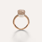 Nudo 18K Rose Gold Brown Diamond Pavé Solitaire Classic Ring