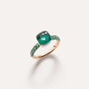 Nudo 18K Rose Gold Prasiolite and Malachite with a Tsavorite Pavé Petit Rings