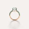 Nudo 18K Rose Gold Prasiolite and Malachite with a Tsavorite Pavé Petit Rings