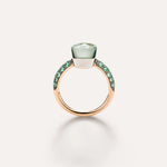 Nudo 18K Rose Gold Prasiolite and Malachite with a Tsavorite Pavé Petit Rings