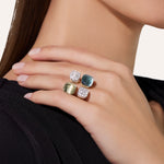 Nudo 18K Rose Gold Double Prasiolite & Diamond Pavé Ring