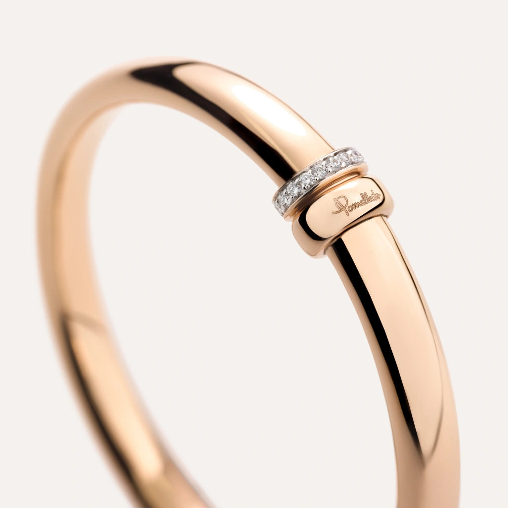 Pomellato Jewelry - Iconica 18K Rose Gold Diamond Bangle Bracelet | Manfredi Jewels