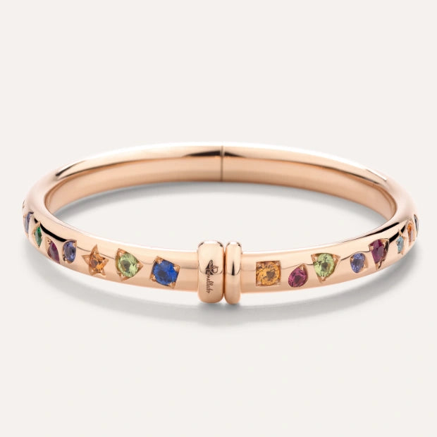 Pomellato Jewelry - Iconica Colour 18K Rose Gold Mixed Gemstones Bangle Bracelet | Manfredi Jewels