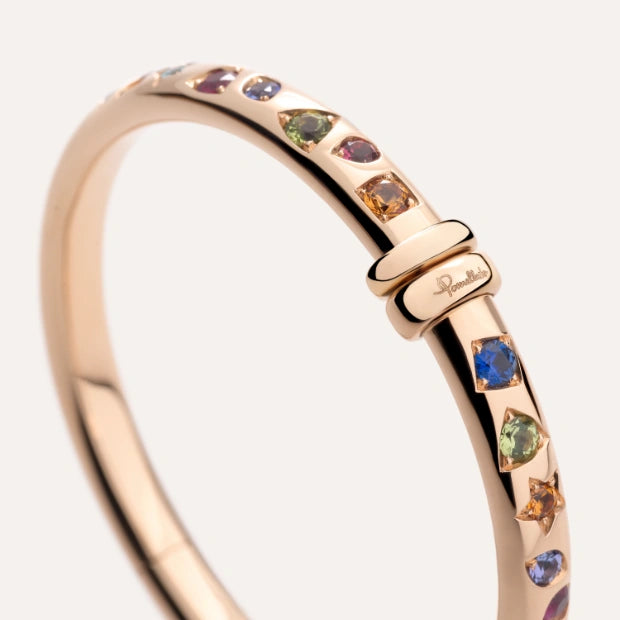 Pomellato Jewelry - Iconica Colour 18K Rose Gold Mixed Gemstones Bangle Bracelet | Manfredi Jewels