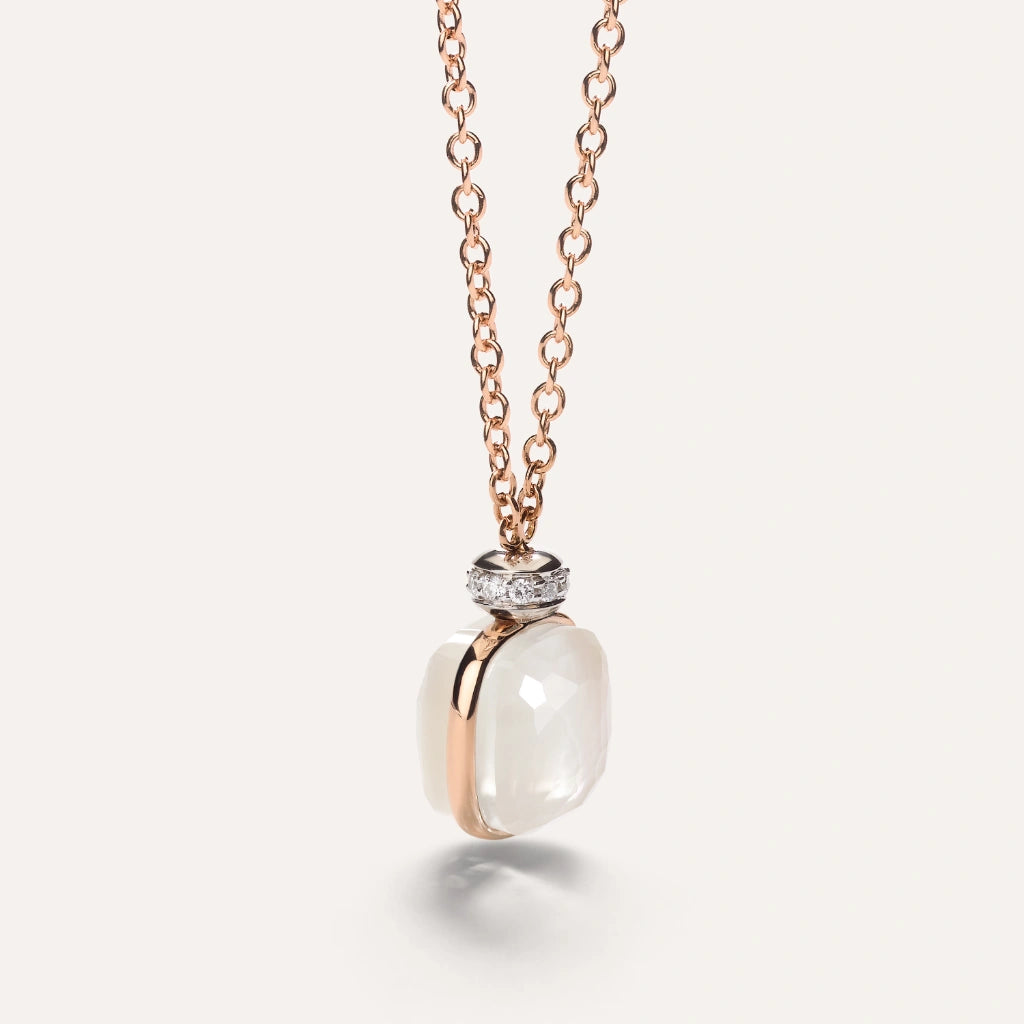 Pomellato Jewelry - Nudo 18K Rose Gold Mother of Pearl Diamond Necklace | Manfredi Jewels