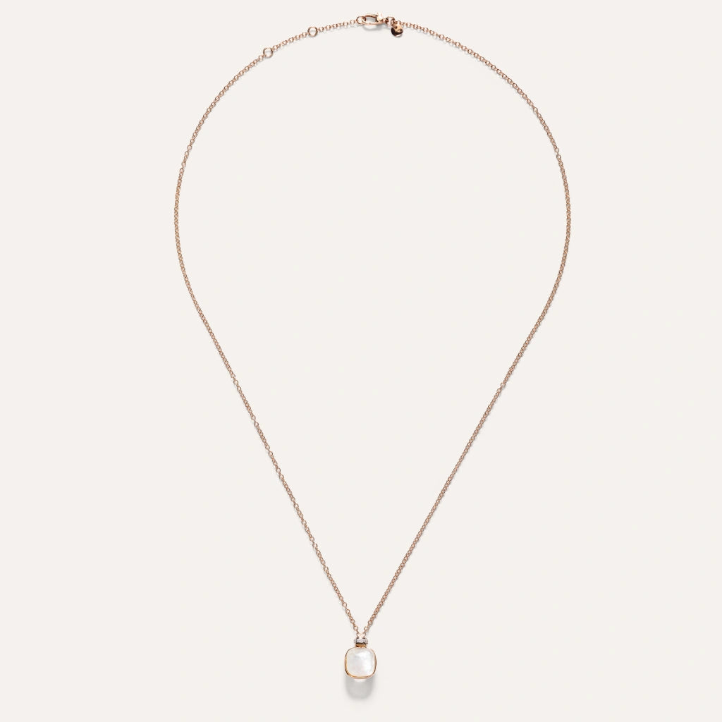 Pomellato Jewelry - Nudo 18K Rose Gold Mother of Pearl Diamond Necklace | Manfredi Jewels