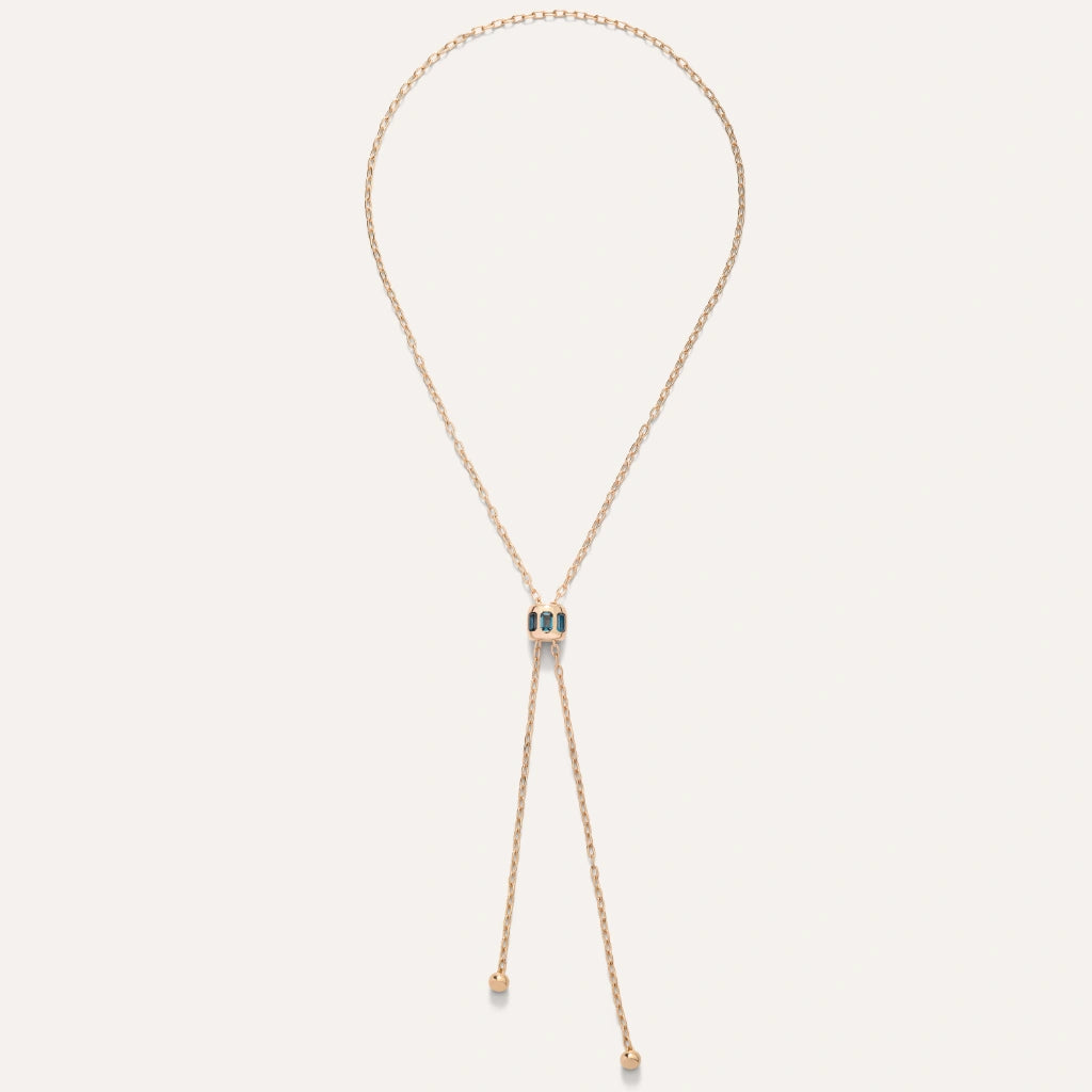Pomellato Jewelry - Iconica 18K Rose Gold Blue London Topaz Necklace | Manfredi Jewels