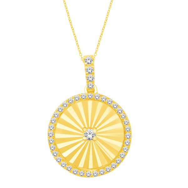 Manfredi Jewels Jewelry - 14K Yellow Gold & Diamond Dangle Sunburst Pendant | Manfredi Jewels