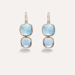 Nudo 18K Rose Gold Double Sky Blue Topaz & Diamond Pavé Classic Earrings