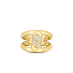 Cialoma 18K Yellow Gold Diamond Single Knot Ring