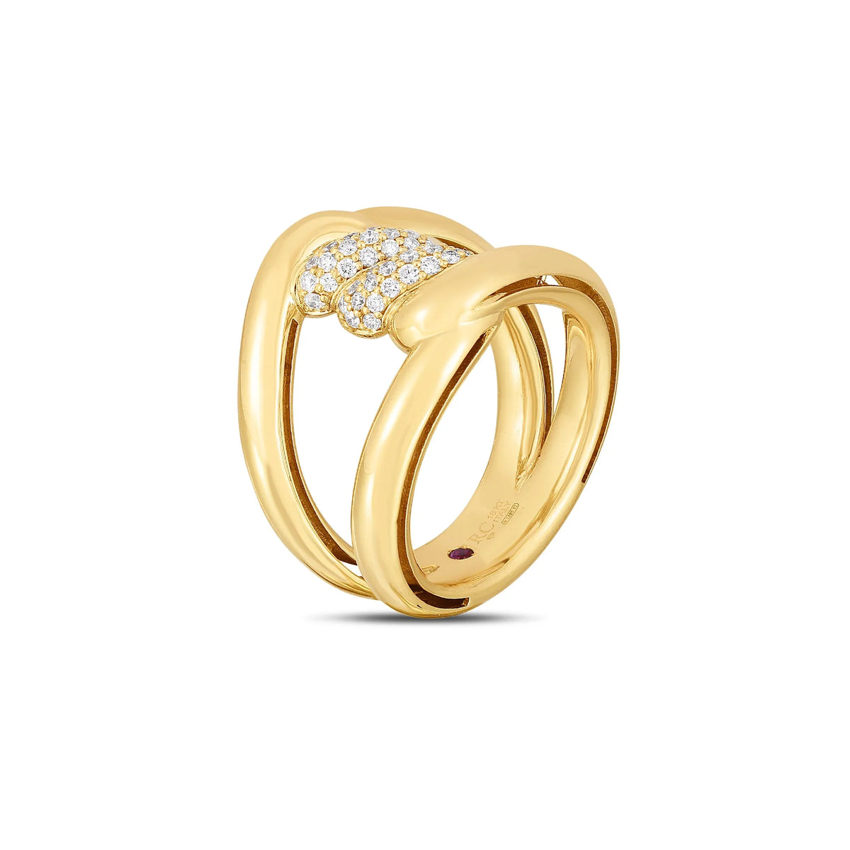 Roberto Coin Jewelry - Cialoma 18K Yellow Gold Diamond Single Knot Ring | Manfredi Jewels