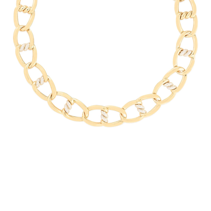 Roberto Coin Jewelry - Cialoma 18K Yellow Gold Diamond Knot Necklace | Manfredi Jewels