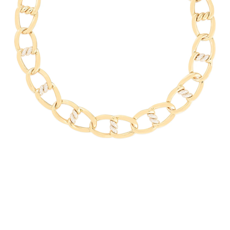 Cialoma 18K Yellow Gold Diamond Knot Necklace