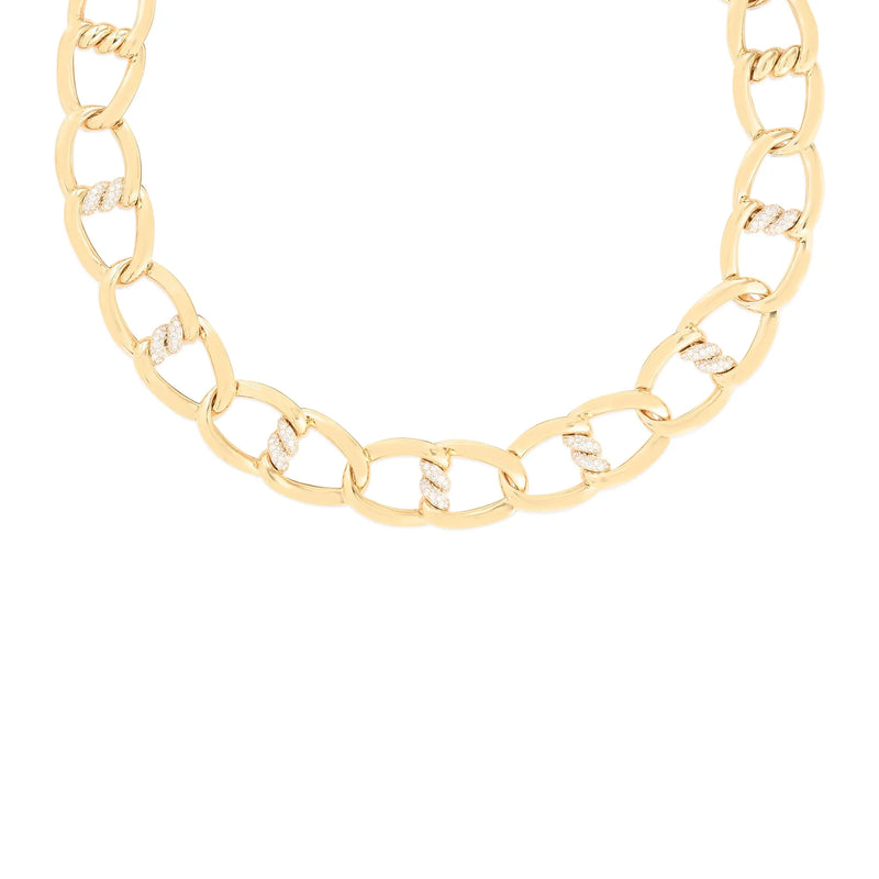 Cialoma 18K Yellow Gold Diamond Knot Necklace
