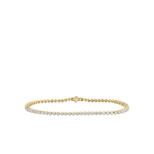 Classica 18K Yellow Gold Round Cut Classic Diamond Tennis Bracelet