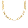 Designer Gold  18K Yellow Gold Alternating Fluted Paperclip & Oval Link Necklace