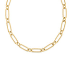 Designer Gold  18K Yellow Gold Alternating Fluted Paperclip & Oval Link Necklace