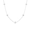 Love By The Inch 18K White Gold  5 Station Flower Diamond Necklace