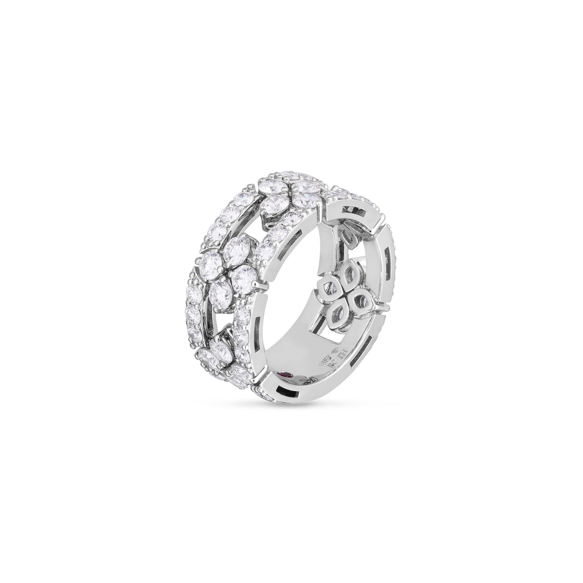 Roberto Coin Jewelry - Love In Verona 18K White Gold Open Frame Pavè Diamond Ring | Manfredi Jewels