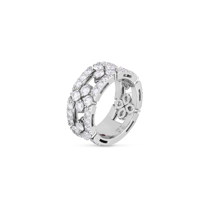 Roberto Coin Jewelry - Love In Verona 18K White Gold Open Frame Pavè Diamond Ring | Manfredi Jewels