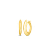 Perfect 18K Yellow Gold Designer Gold Knife Edged Hoop Earrings