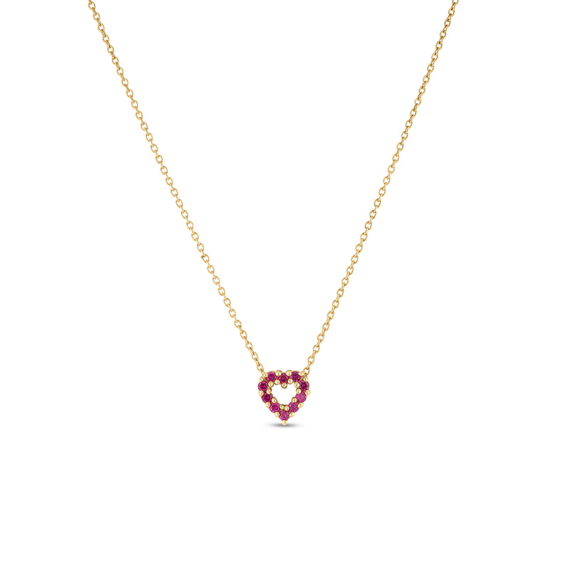 Tiny Treasures 18K Yellow Gold Ruby & Diamond Reversible Heart Necklace