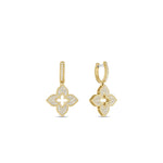 Venetian Princess 18K Yellow Gold Diamond Medium Flower Dangle Earrings