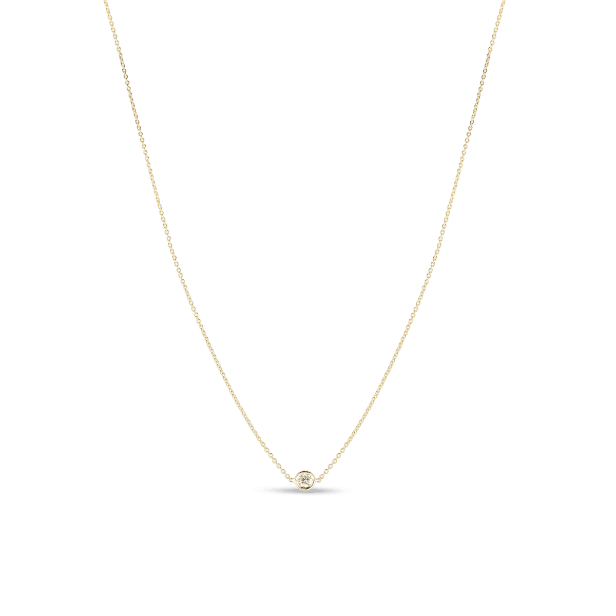 Roberto Coin Jewelry - Diamonds By The Inch 18K Yellow Gold Single Station Diamond Necklace | Manfredi Jewels