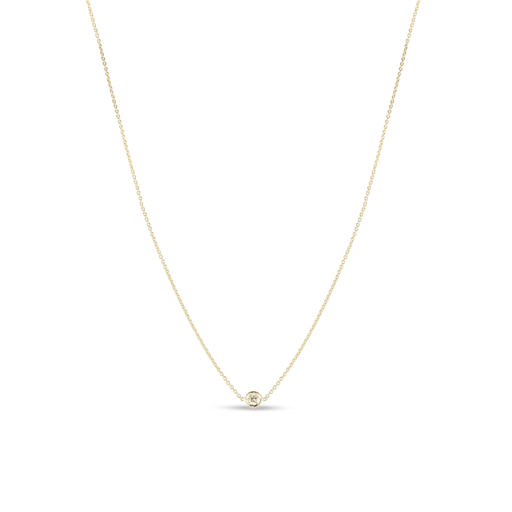 Roberto Coin Jewelry - Diamonds By The Inch 18K Yellow Gold Single Station Diamond Necklace | Manfredi Jewels