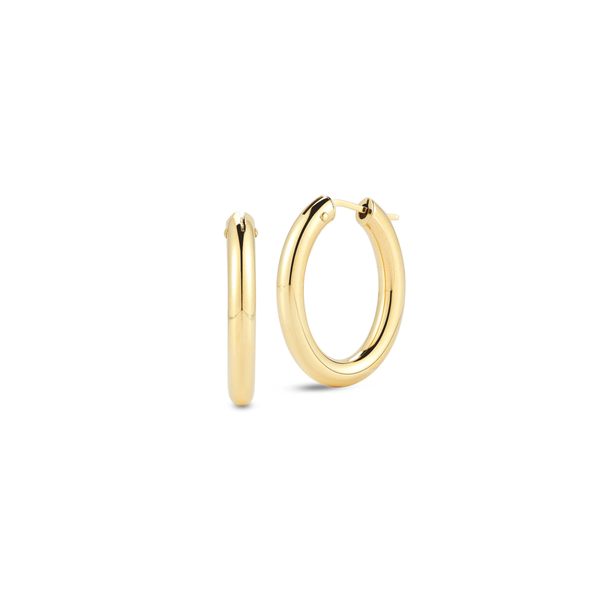 Roberto Coin Jewelry - Perfect 18K Yellow Gold Medium Oval Hoop Earrings | Manfredi Jewels