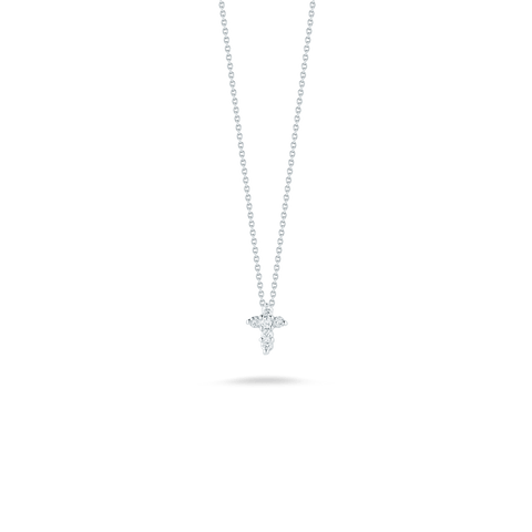 Tiny Treasures 18K White Gold Baby Cross Diamond Necklace