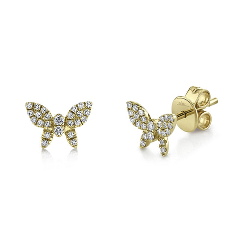 Kate 14K Yellow Gold Diamond Butterfly Stud Earrings