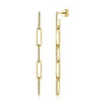 Kate 14K Yellow Gold Diamond Paper Clip Link Earrings