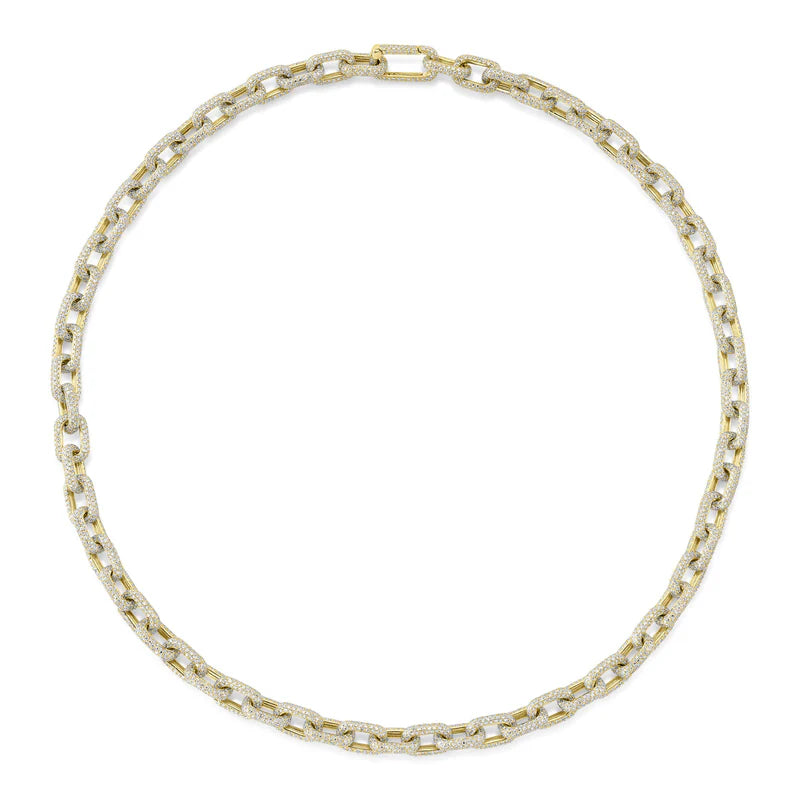 Kate 14K Yellow  Gold 19.30 ct Diamond Pave Link Necklace