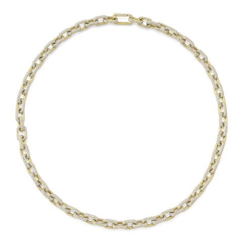 Kate 14K Yellow  Gold 19.30 ct Diamond Pave Link Necklace