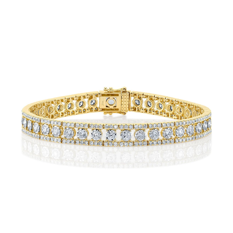 Stella 14K Yellow Gold 4.70 ct Diamond Pavé Tennis Bracelet