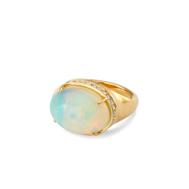 Mogul 18K Yellow Gold Ethiopian Opal & Diamond Ring