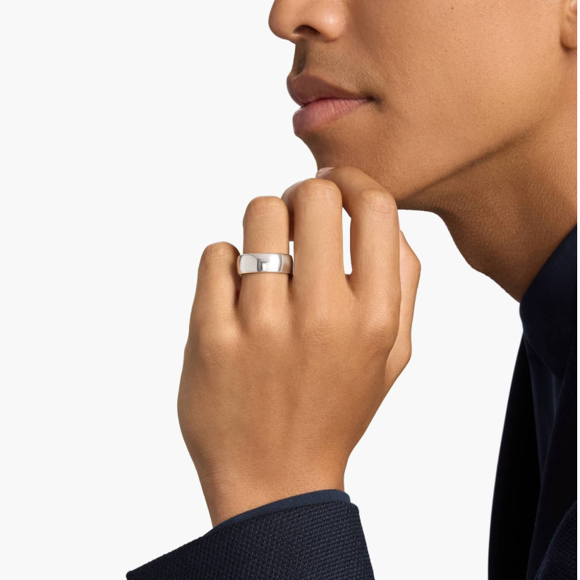 Furrer Jacot Wedding Rings - 18K White Gold Plain Band 8.0mm | Manfredi Jewels