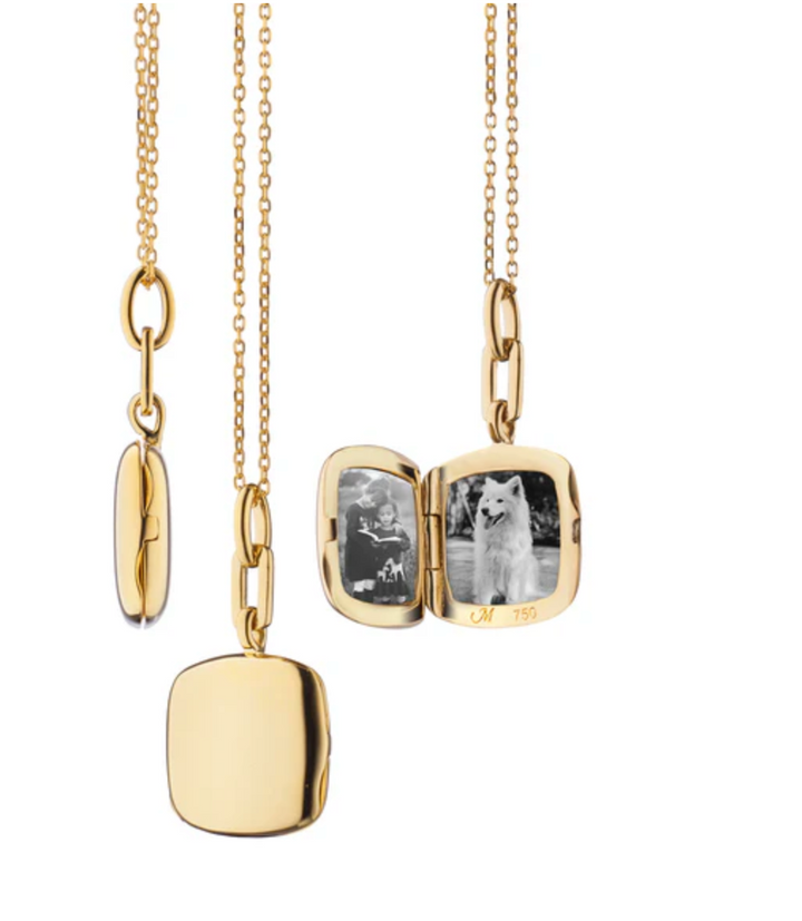 Monica Rich Kosann Jewelry - Slim ’Viv’ Gold Locket Necklace | Manfredi Jewels