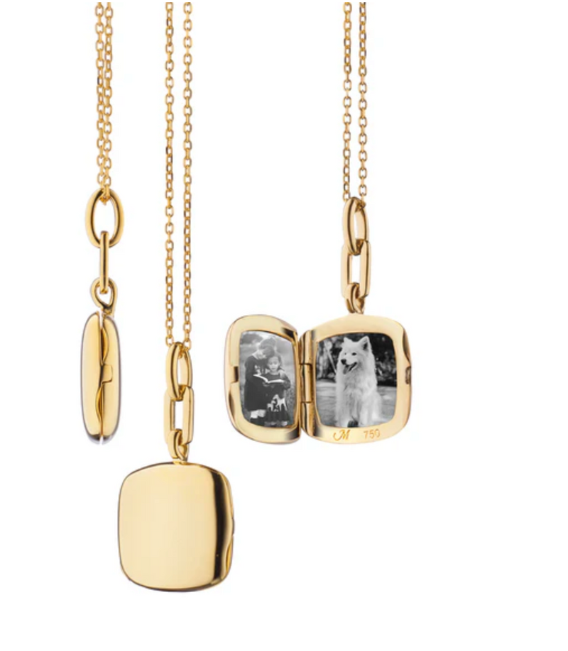 Monica Rich Kosann Jewelry - Slim ’Viv’ Gold Locket Necklace | Manfredi Jewels