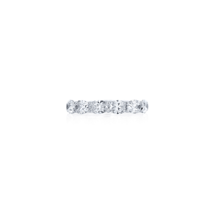 18K White Gold 6-Stone Oval Diamond Wedding Band