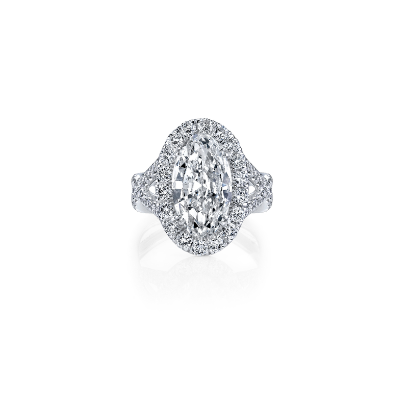 Oval Cut Trio 3.02ct Platinum Diamond Ring
