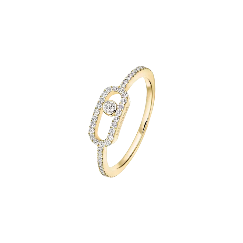 Move Uno 18K Yellow Gold Diamond Pavé Ring