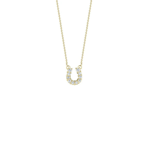 Tiny Treasures Diamond Horseshoe Pendant in 18K Yellow Gold