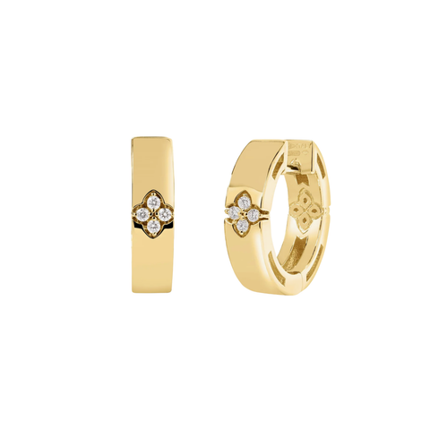 Love in Verona 18K Yellow Gold Diamond Hoop Earrings