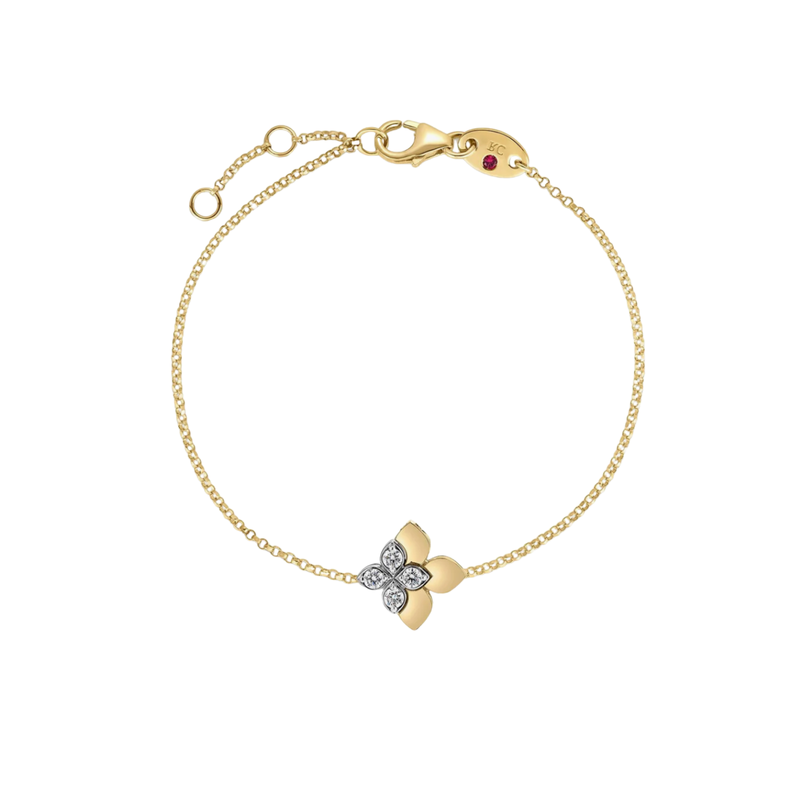 Love in Verona 18K Yellow Gold Diamond Flower Bracelet