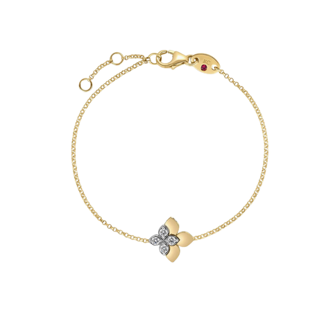 Love in Verona 18K Yellow Gold Diamond Flower Bracelet