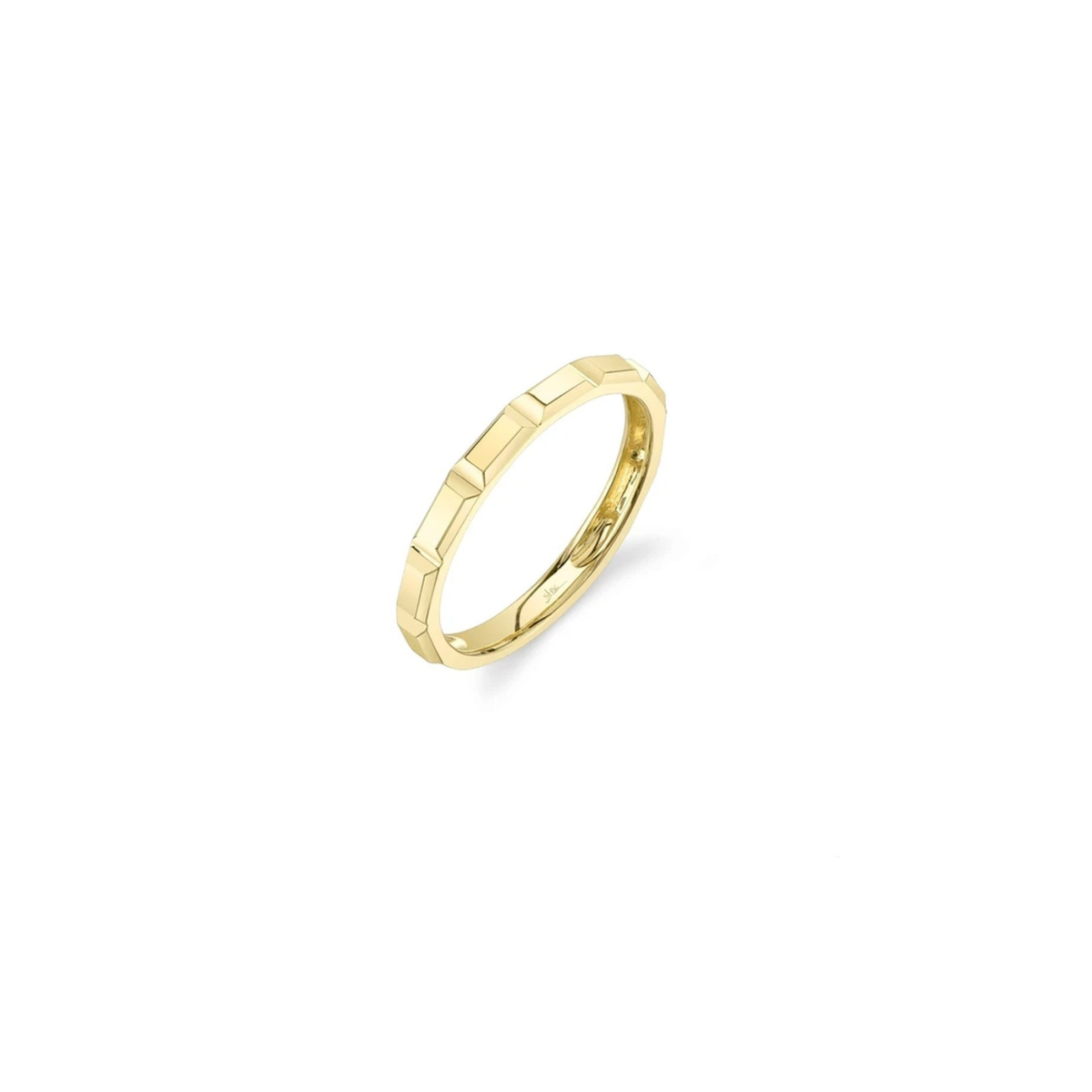 14K Yellow Gold Geometric Band