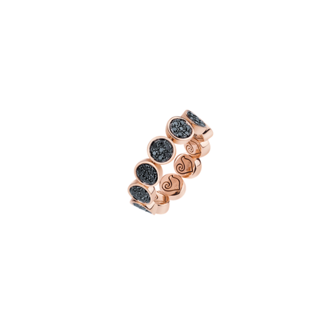 Paillettes 18K Rose Gold and Black Diamond Pavé Eternity Ring