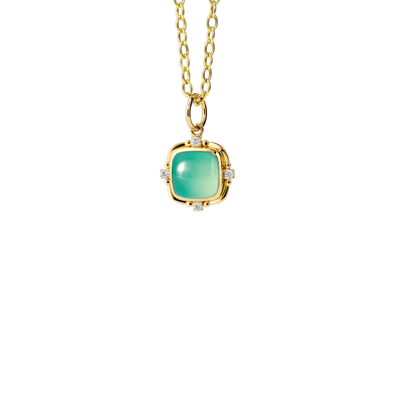 18K Yellow Gold & Aquaphrase Pendant